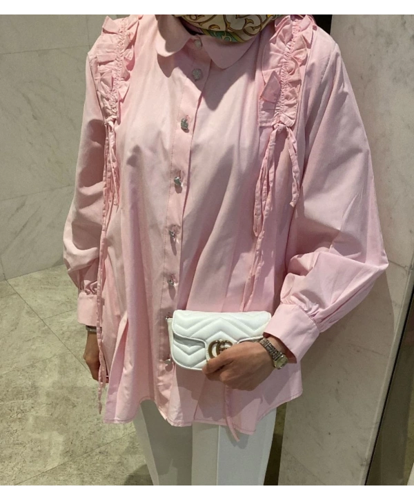 Omuzdan Pile Detaylı Tunik