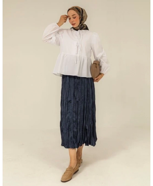 Önden Bağcıklı Kısa Gömlek