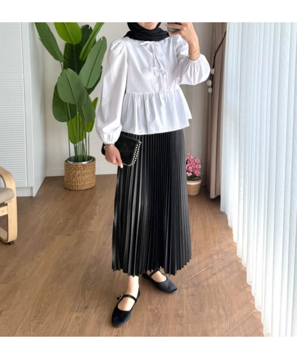 Önden Bağcıklı Kısa Gömlek