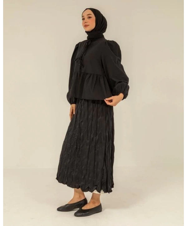 Önden Bağcıklı Kısa Gömlek