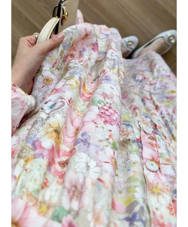 Rana Çiçekli Elbise - Pembe 3