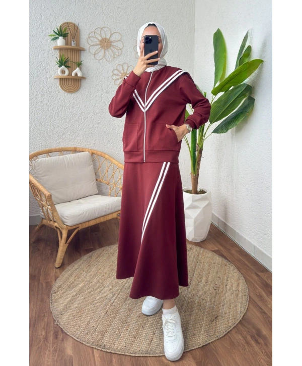 ŞERİTLİ SPOR ETEKLİ TAKIM