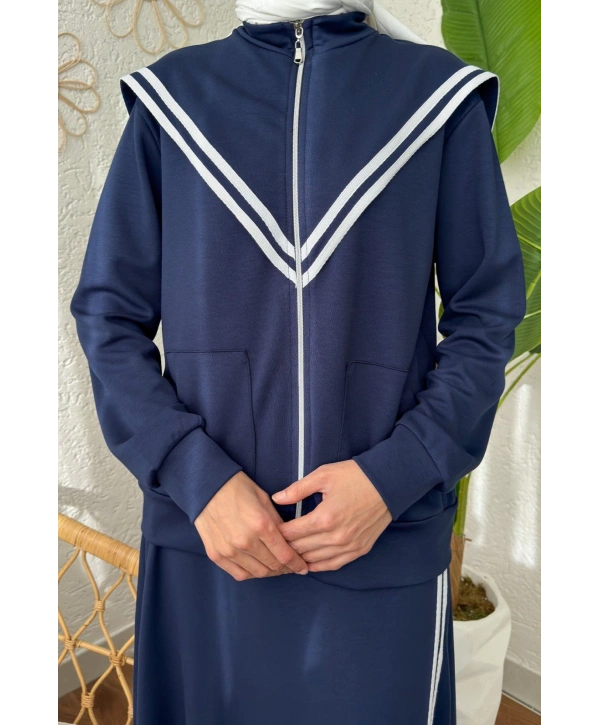 ŞERİTLİ SPOR ETEKLİ TAKIM