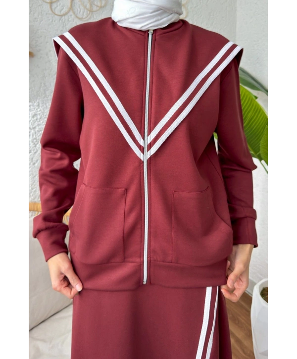 ŞERİTLİ SPOR ETEKLİ TAKIM