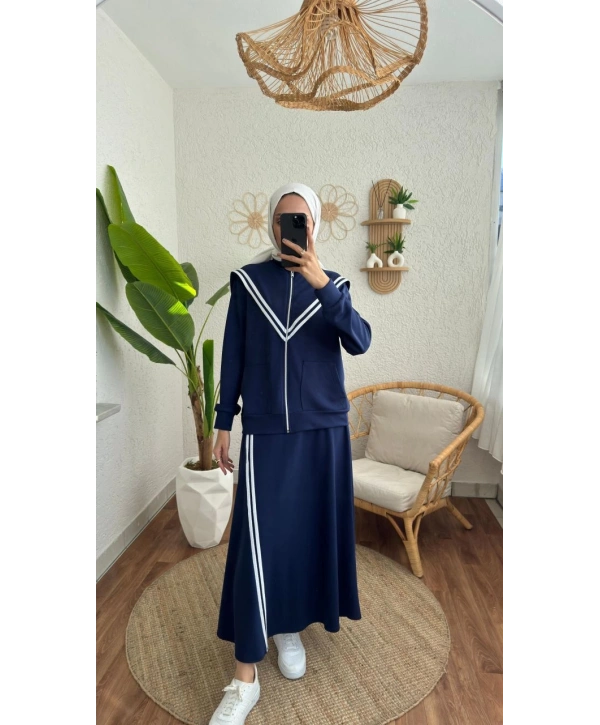 ŞERİTLİ SPOR ETEKLİ TAKIM