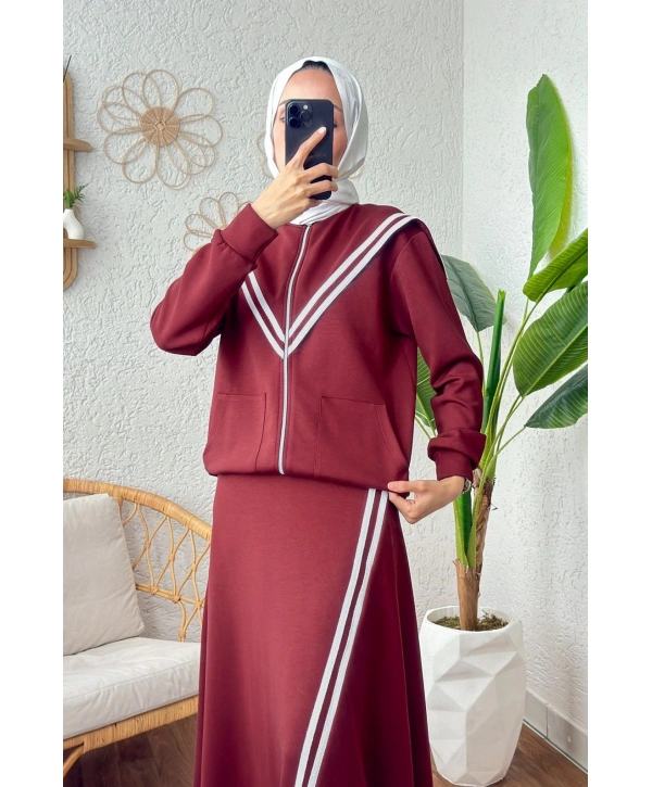 ŞERİTLİ SPOR ETEKLİ TAKIM