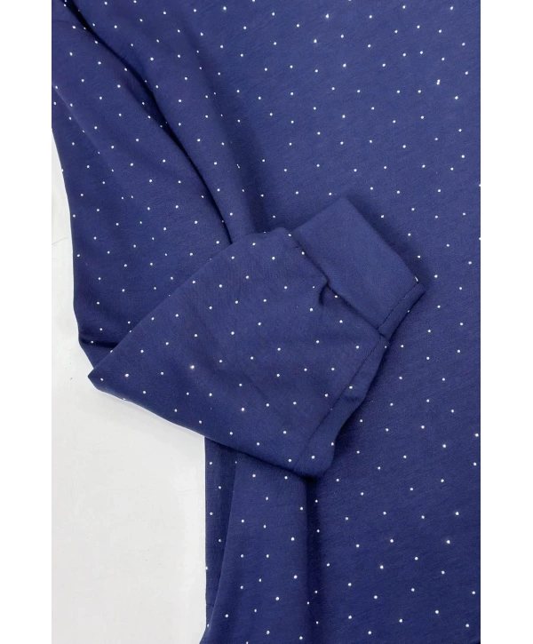 Serpme Taşlı İkili Takım - Lacivert