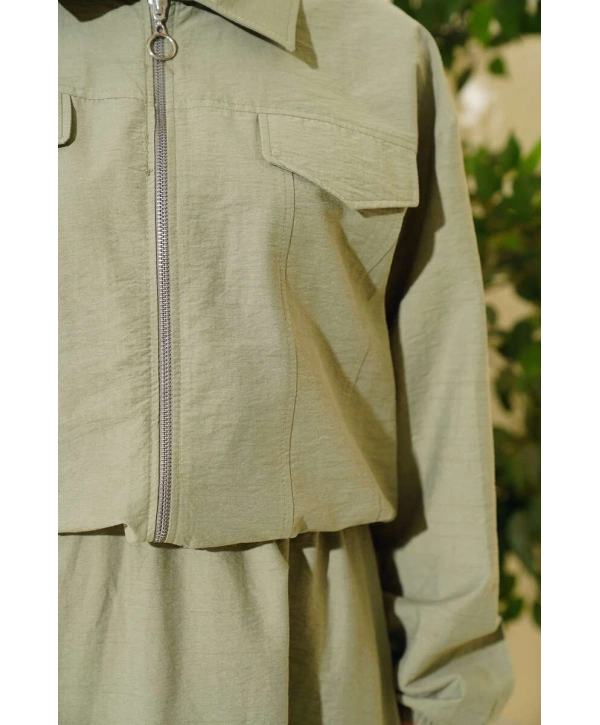 Spor Ceketli Etekli Takım - Yeşil