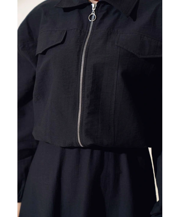 Spor Ceketli Etekli Takım - Siyah