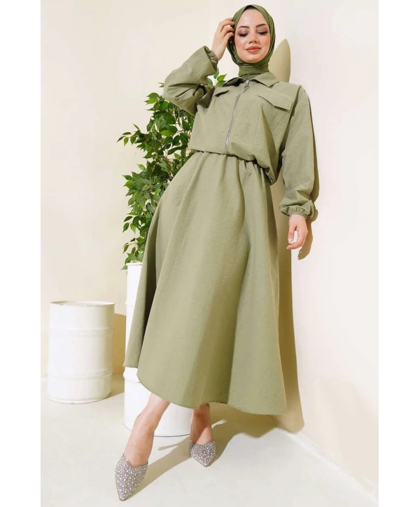 Spor Ceketli Etekli Takım - Yeşil