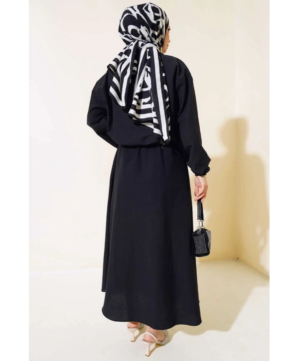 Spor Ceketli Etekli Takım - Siyah