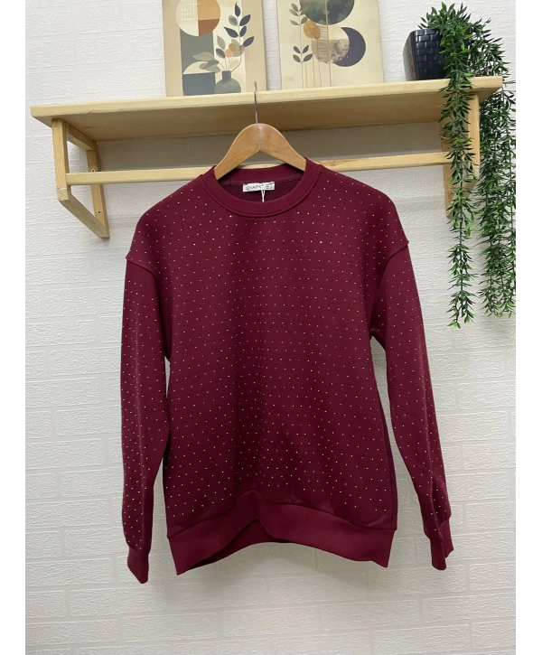 TAŞLI SWEAT - ŞARDONLU İKİ İPLİK