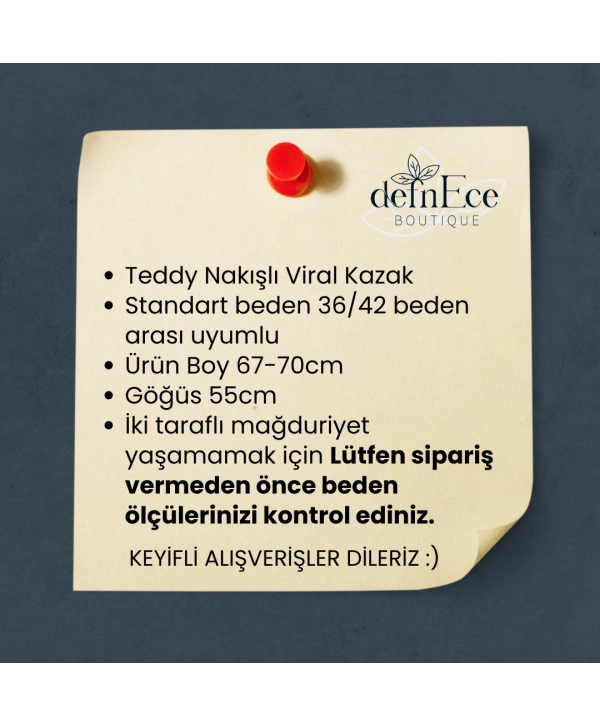 TEDDY AYICIK NAKIŞLI VİRAL KAZAK
