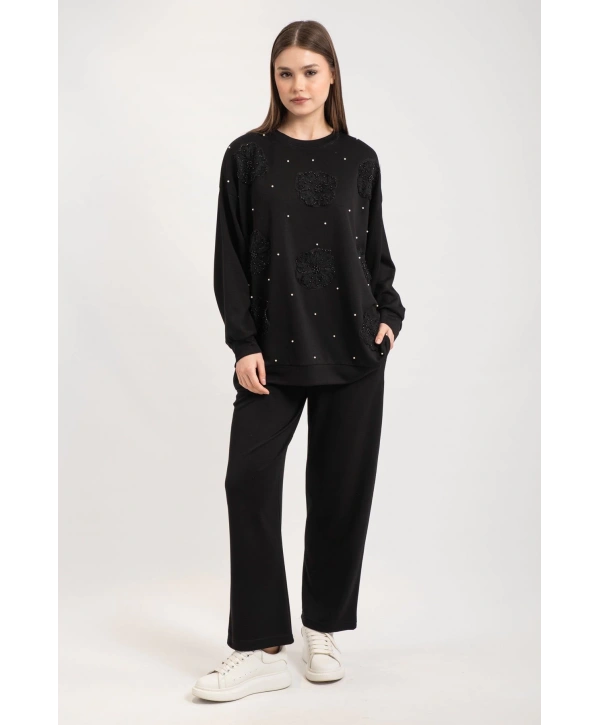 Tül Çiçek ve İnci Detaylı Takım