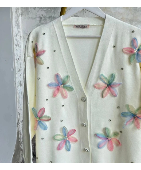 TÜL ÇİÇEKLİ TRİKO HIRKA