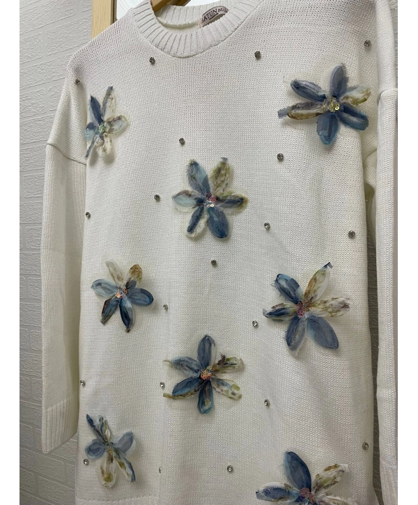 TÜL ÇİÇEKLİ TRİKO TUNİK