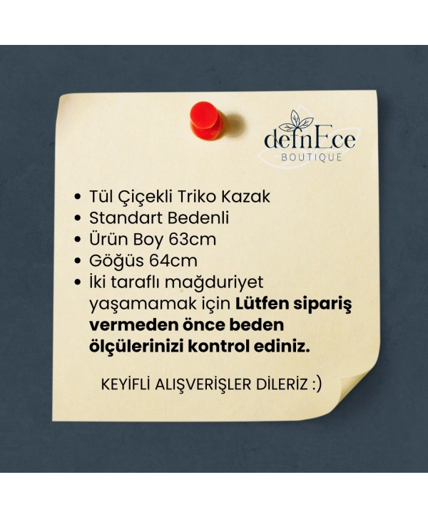 TÜL ÇİÇEKLİ TRİKO KAZAK