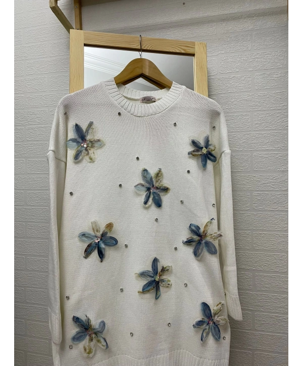 TÜL ÇİÇEKLİ TRİKO TUNİK