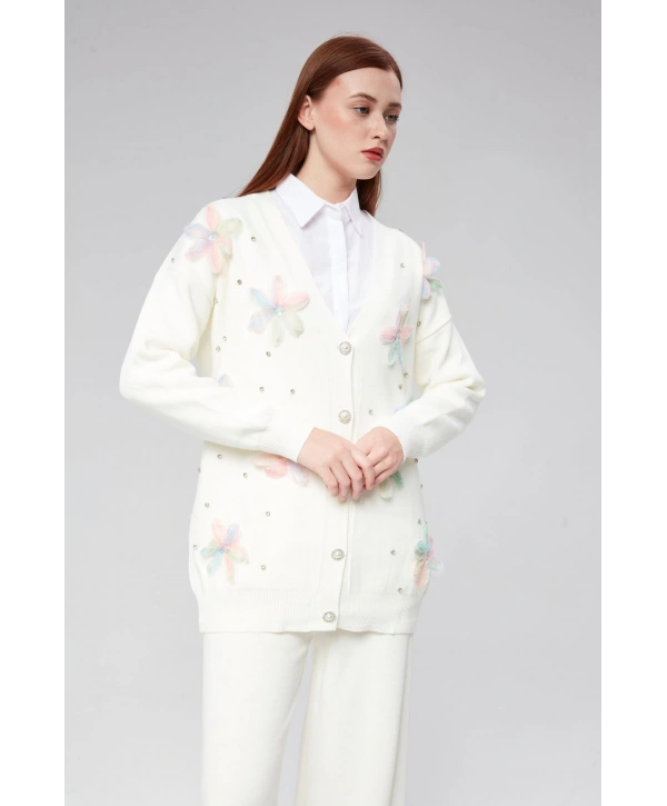 Tül Çiçekli Triko Takım