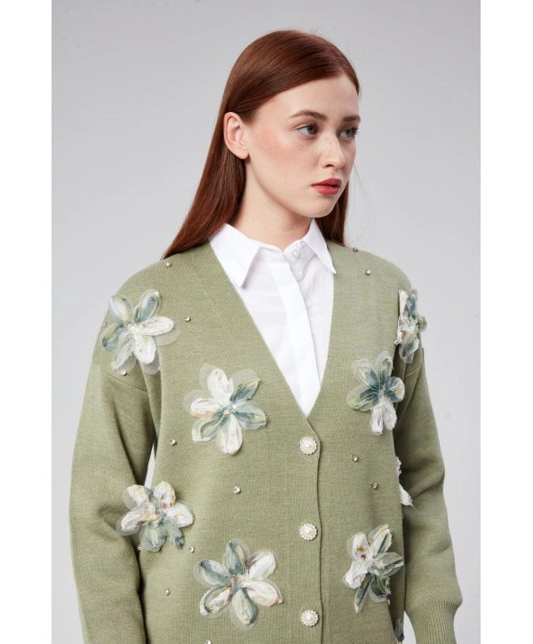 Tül Çiçekli Triko Takım