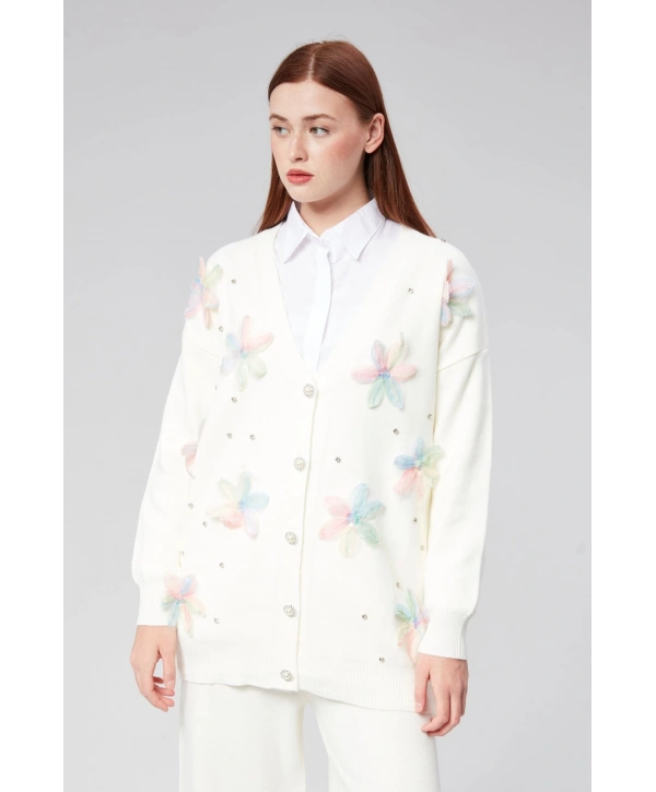 Tül Çiçekli Triko Takım