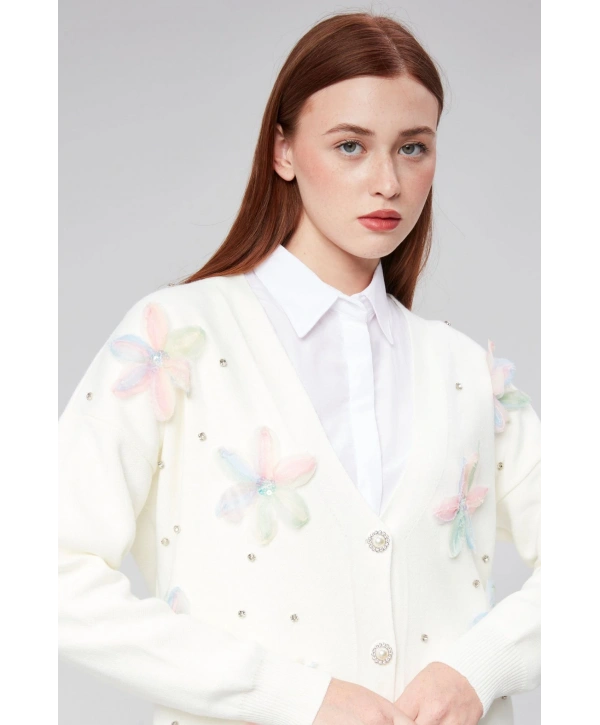 Tül Çiçekli Triko Takım