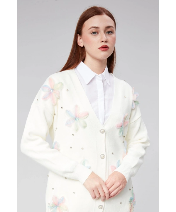 Tül Çiçekli Triko Takım