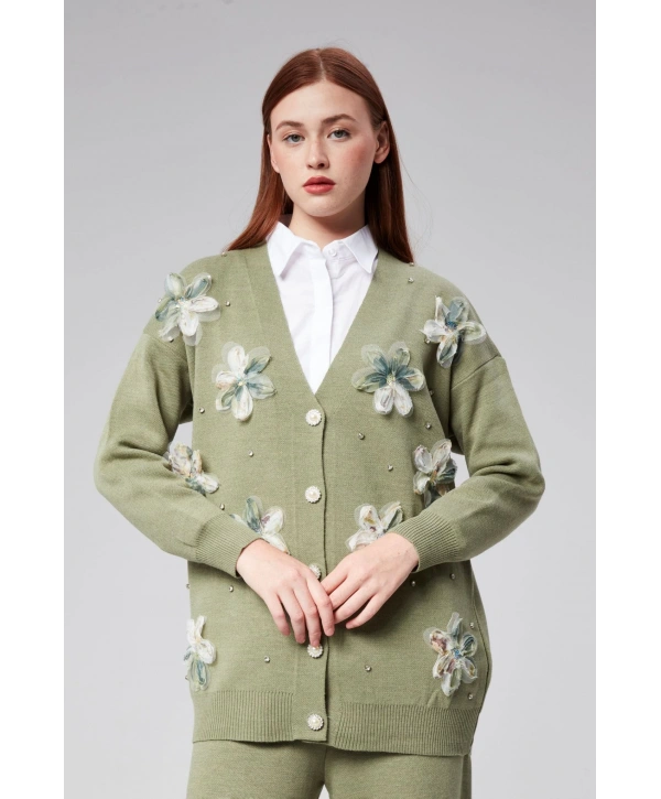 Tül Çiçekli Triko Takım