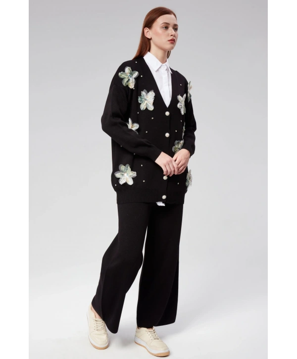 Tül Çiçekli Triko Takım