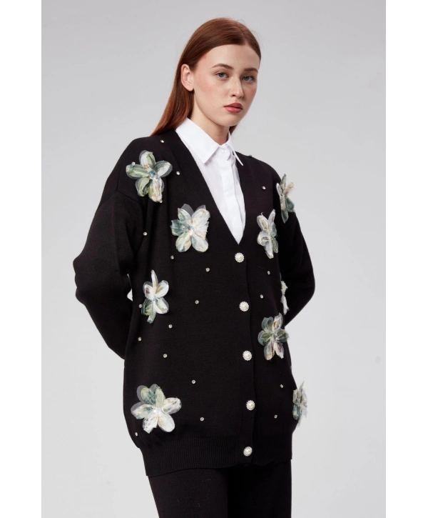 Tül Çiçekli Triko Takım