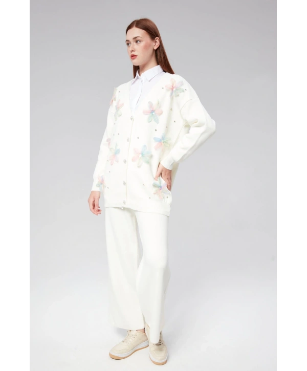 Tül Çiçekli Triko Takım