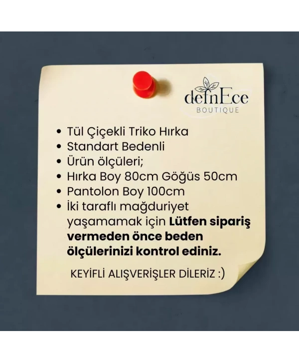 Tül Çiçekli Triko Takım