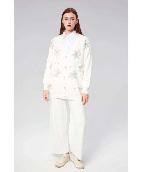 Tül Çiçekli Triko Takım