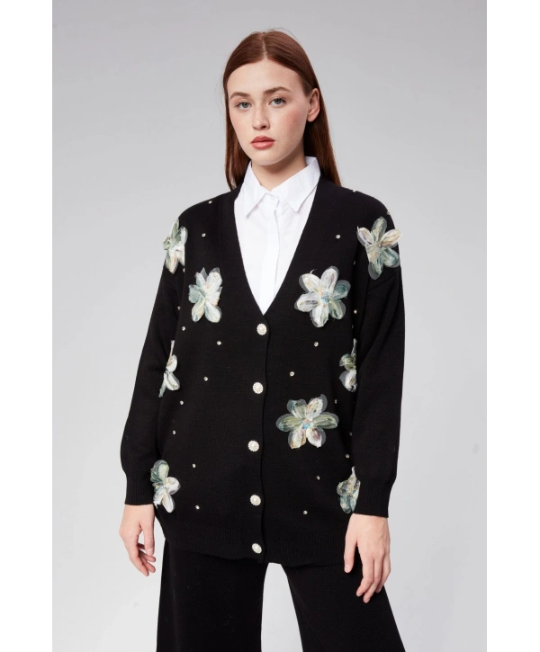 Tül Çiçekli Triko Takım