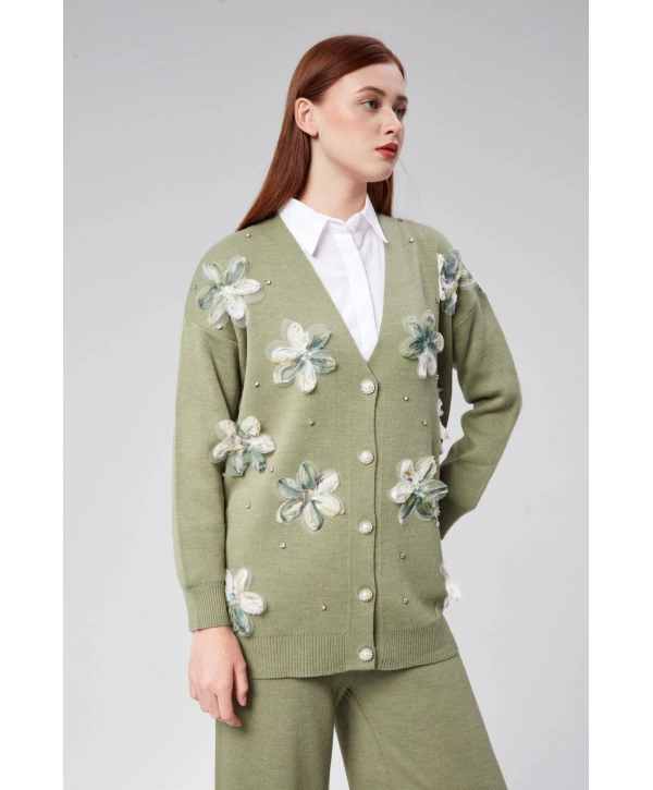 Tül Çiçekli Triko Takım