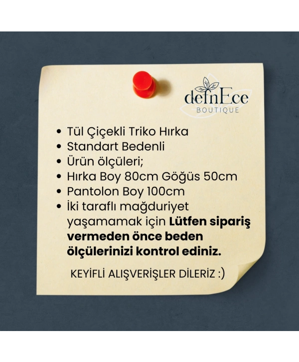 Tül Çiçekli Triko Takım