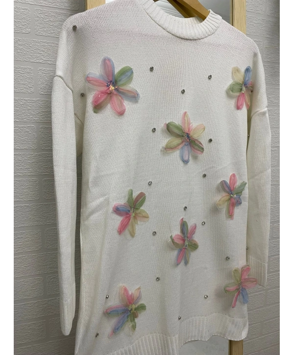 TÜL ÇİÇEKLİ TRİKO TUNİK