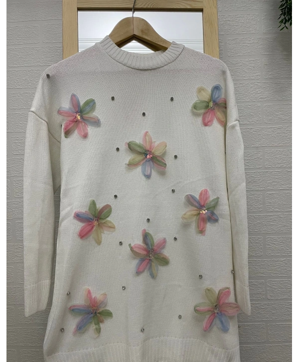 TÜL ÇİÇEKLİ TRİKO TUNİK