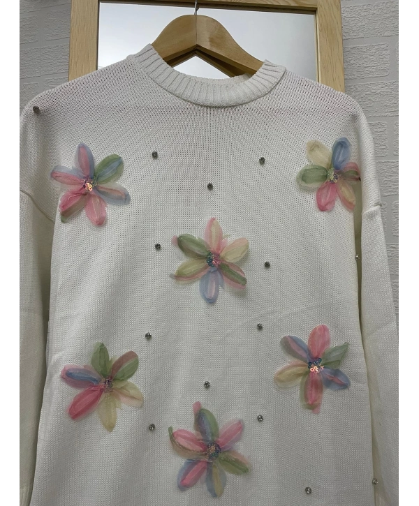 TÜL ÇİÇEKLİ TRİKO TUNİK