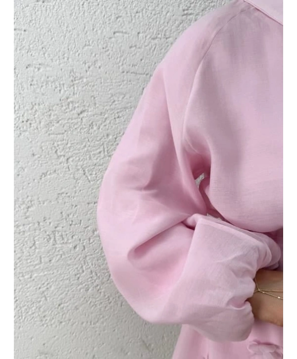 Vual Kumaş Çiçekli Kap - Pembe