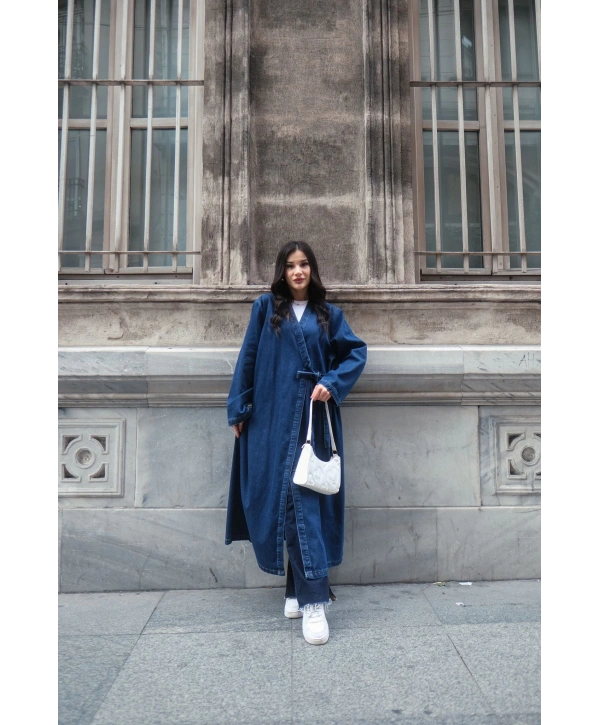 YANDAN BAĞLAMALI KOT KİMONO