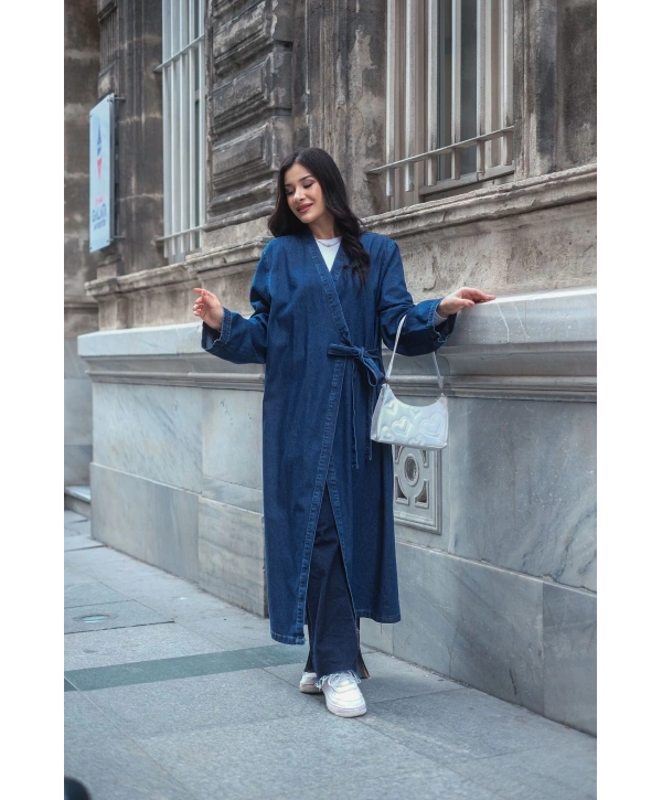 YANDAN BAĞLAMALI KOT KİMONO