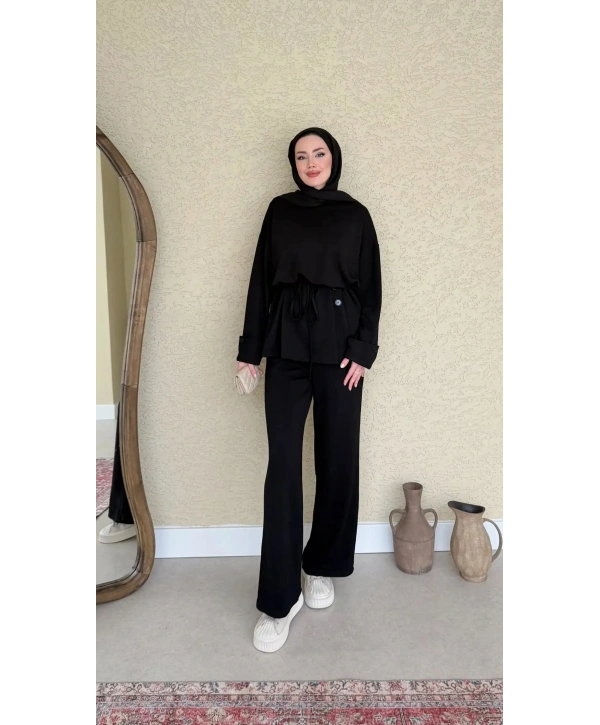 Yandan Düğmeli Takım - Siyah