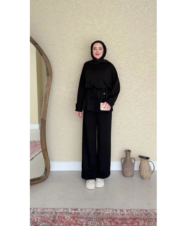 Yandan Düğmeli Takım - Siyah