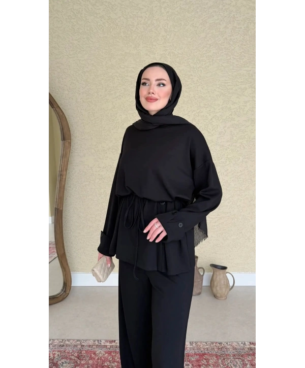 Yandan Düğmeli Takım - Siyah