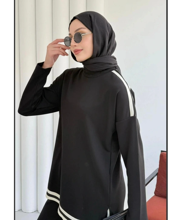 Yandan Şeritli Takım - Siyah