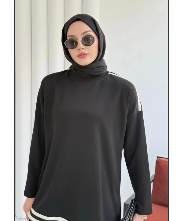 Yandan Şeritli Takım - Siyah