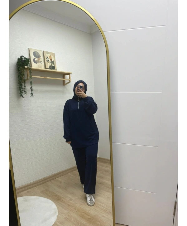 Yarım Fermuarlı Takım - Lacivert