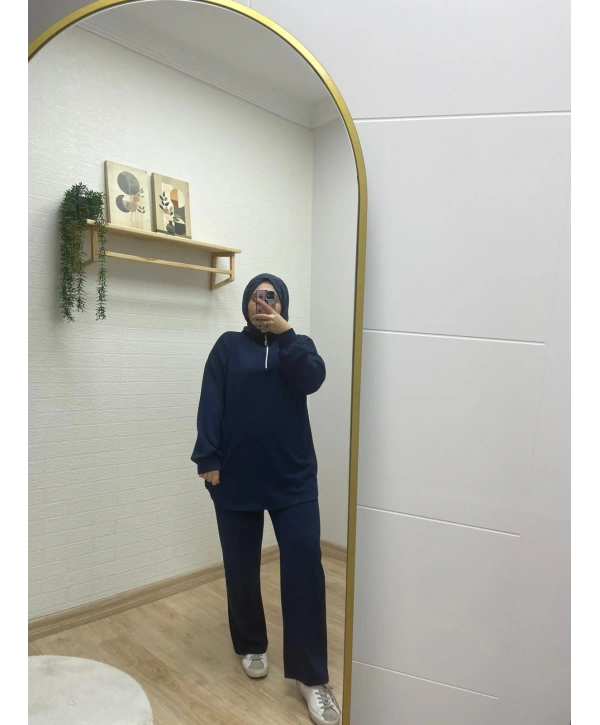 Yarım Fermuarlı Takım - Lacivert