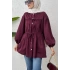 Büzgülü Bağcıklı Tunik - Bordo